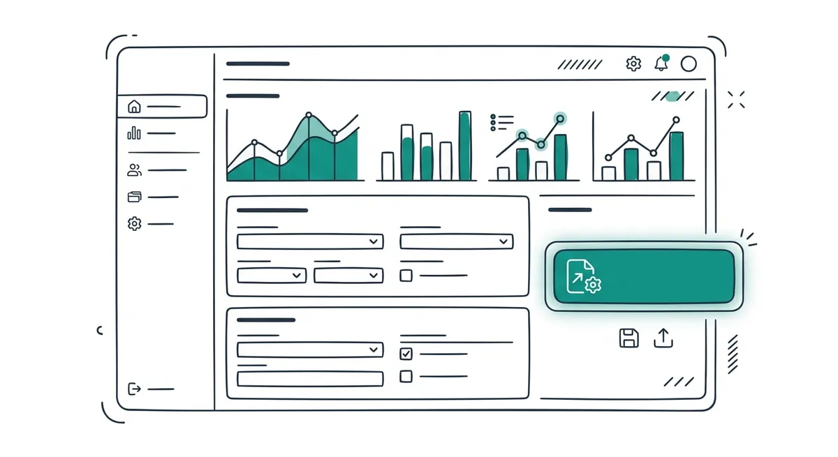 Schermo di un software di gestione accise gas con dashboard e monitoraggio in tempo reale