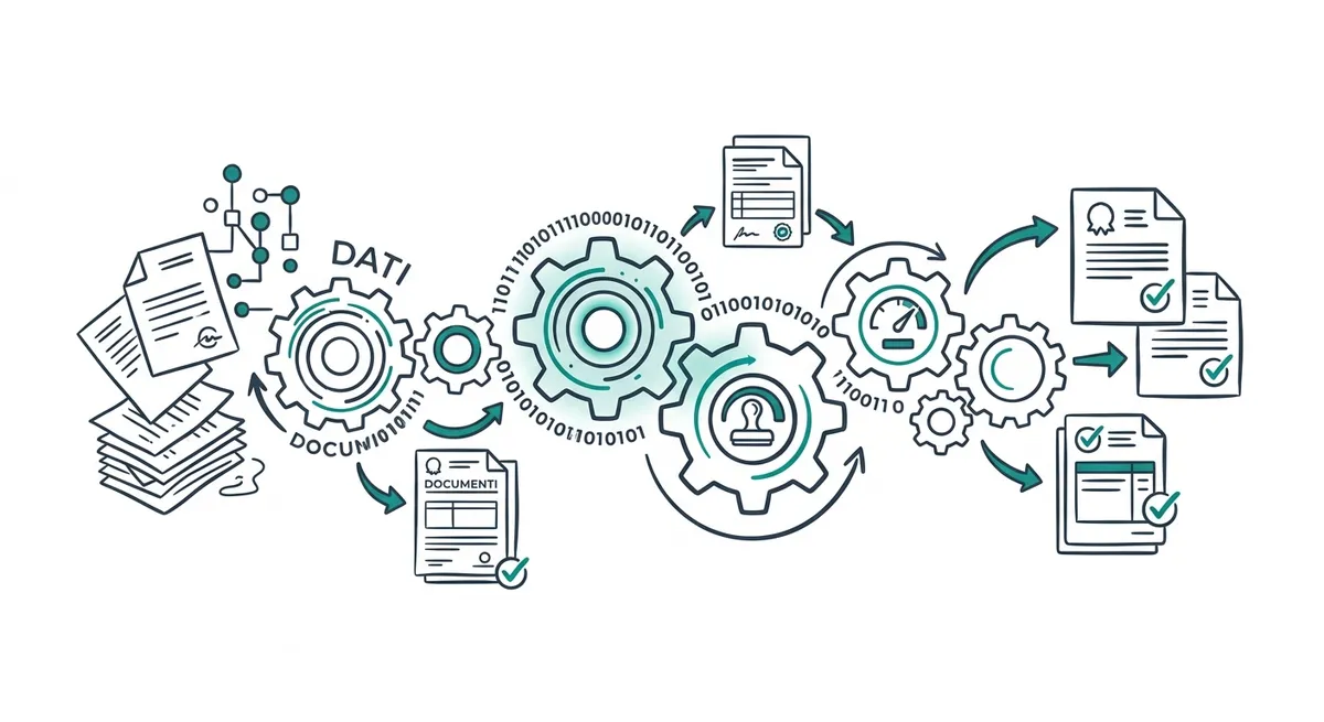 Dashboard del software di gestione accise con grafici di monitoraggio automatico e conformità normativa