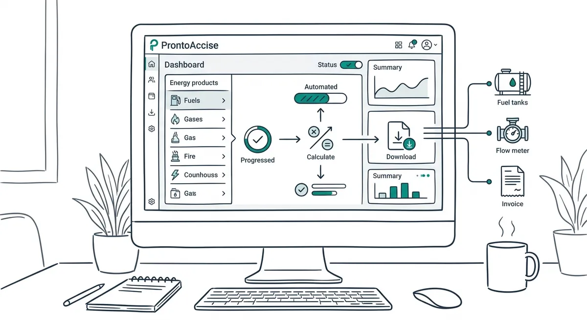 Dashboard di ProntoAccise per la gestione automatizzata delle accise su gas naturale